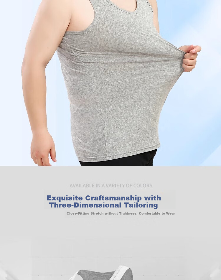 Hengyuanxiang [100% Pure Cotton] Men's Tank Top, Autumn Season, Middle-Aged And Elderly, Plus Size, Loose Fit, Antibacterial, Sweat-Absorbing, Sports Undershirt for Me 5