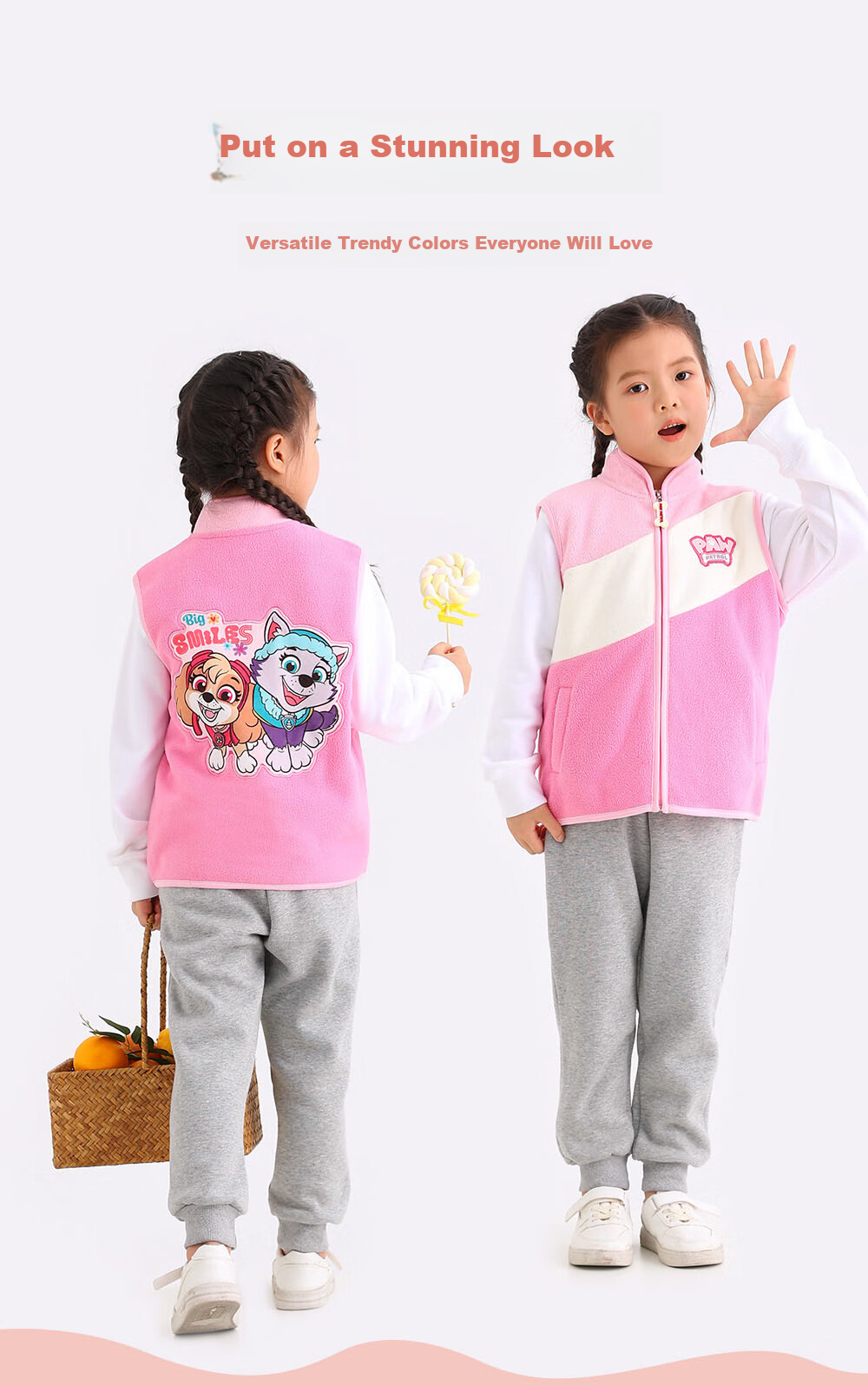 PAW PATROL Kids Vest Boys Girls Spring Baby Student Warm Fleece Jacket 1983A 120 18