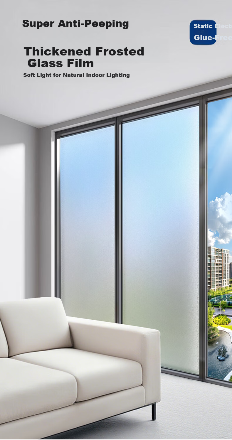 Cuttlefish Matte Frosted Privacy Window Film 0.9x3m Light-Transmitting Opaque Bathroom Toilet Sticker 1