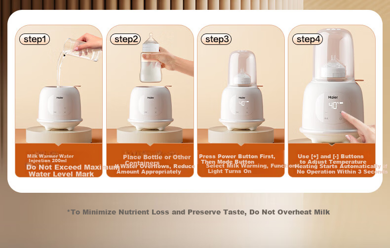 Haier Milk Shaker And Warmer, Two-In Automatic Constant Temperature Heating, Breast Milk Storage Bottle, Waterless Milk Warmer 11