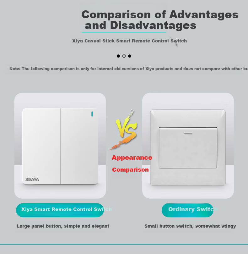 Xiya Wireless Switch, Remote Control Switch, Smart Switch, No Wiring Required, Remote Control Switch, Dual-Controlled, Self-Adhesive Switch 15