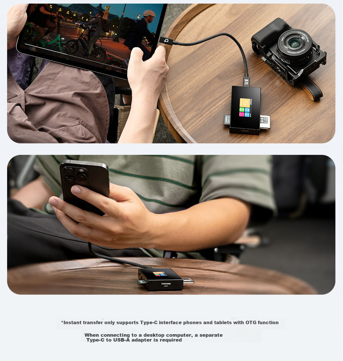 DOCKCASE 8-in-1 Photography Expansion Dock Card Reader High-Speed CFexpress A/B & SD/TF UHS-II Professional Card Reader Compatible with iPhone 17 14