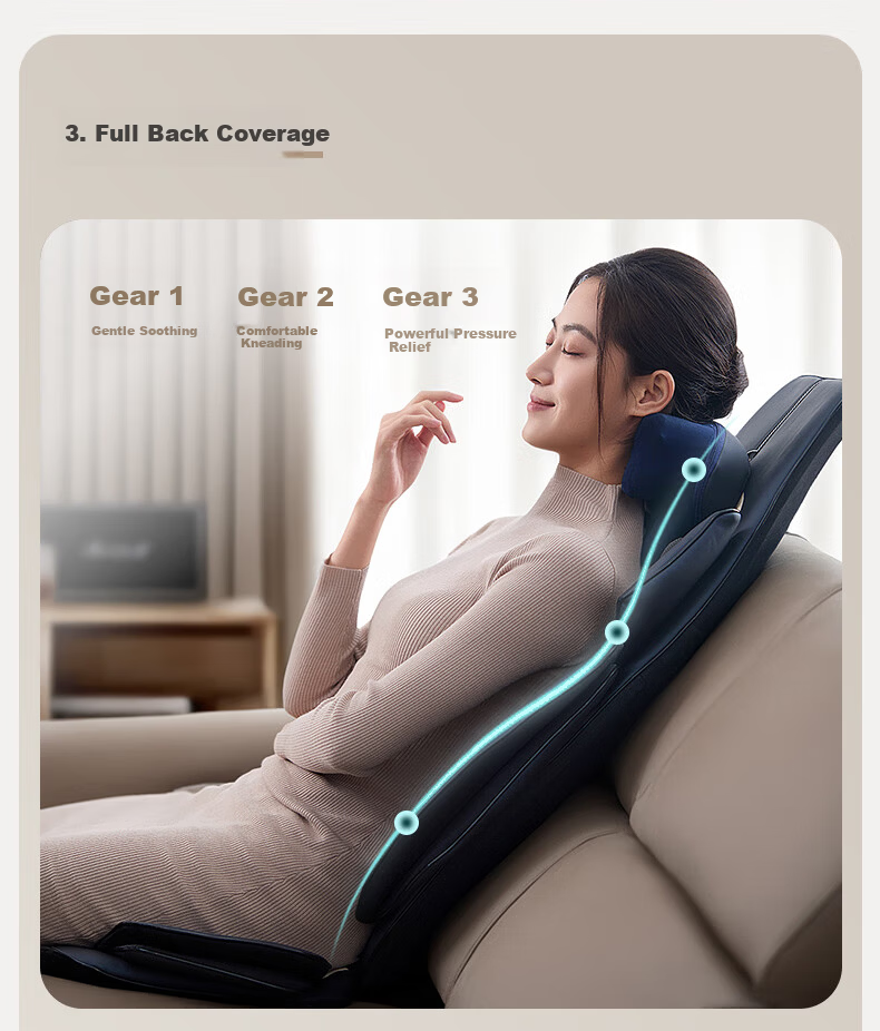 CLORIS S18 German Full-Body Massage Mat Recliner 4D Mechanical Neck and Waist Massager Car Massage Cushion with Heat Therapy Mother's Day Gift for Mom 6