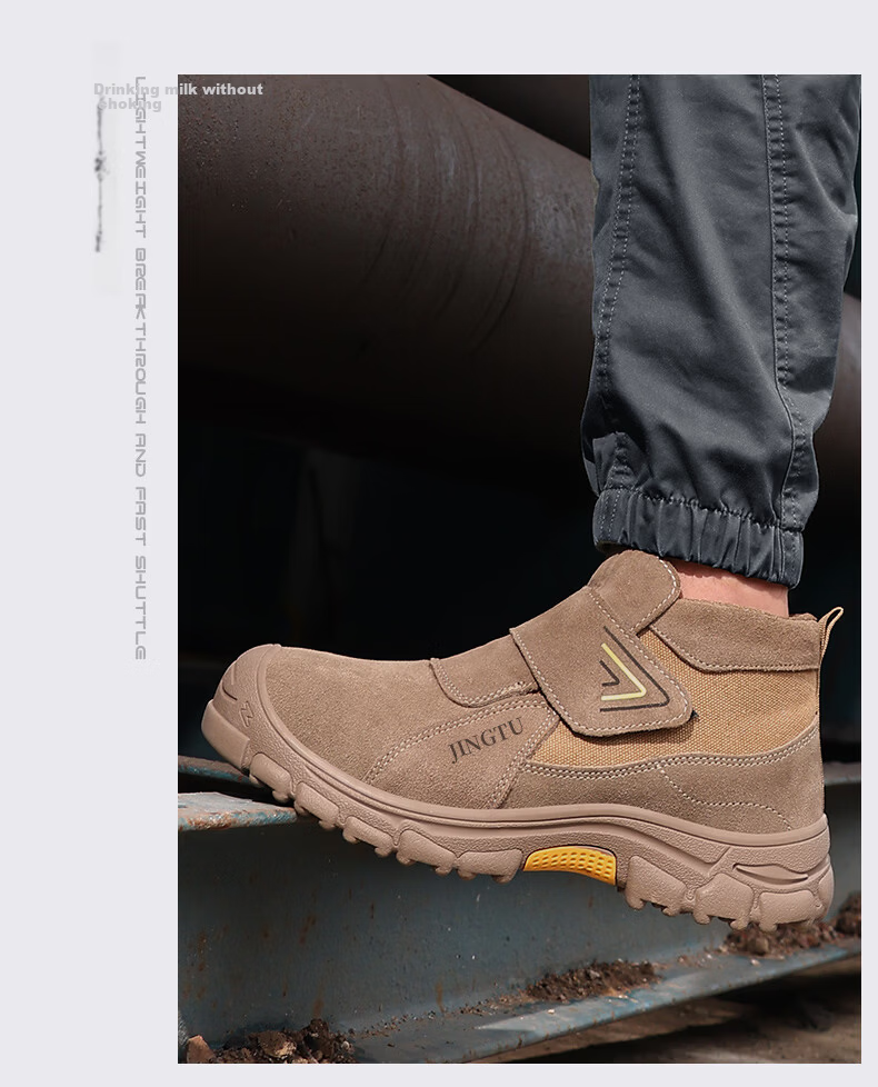 Jingtu Electric Welder Labor Protection Shoes Men's Steel Toe Anti-Smash Anti-Puncture Lightweight Comfortable Wear-Resistant Safety Work Shoes 3025G Size 43 10