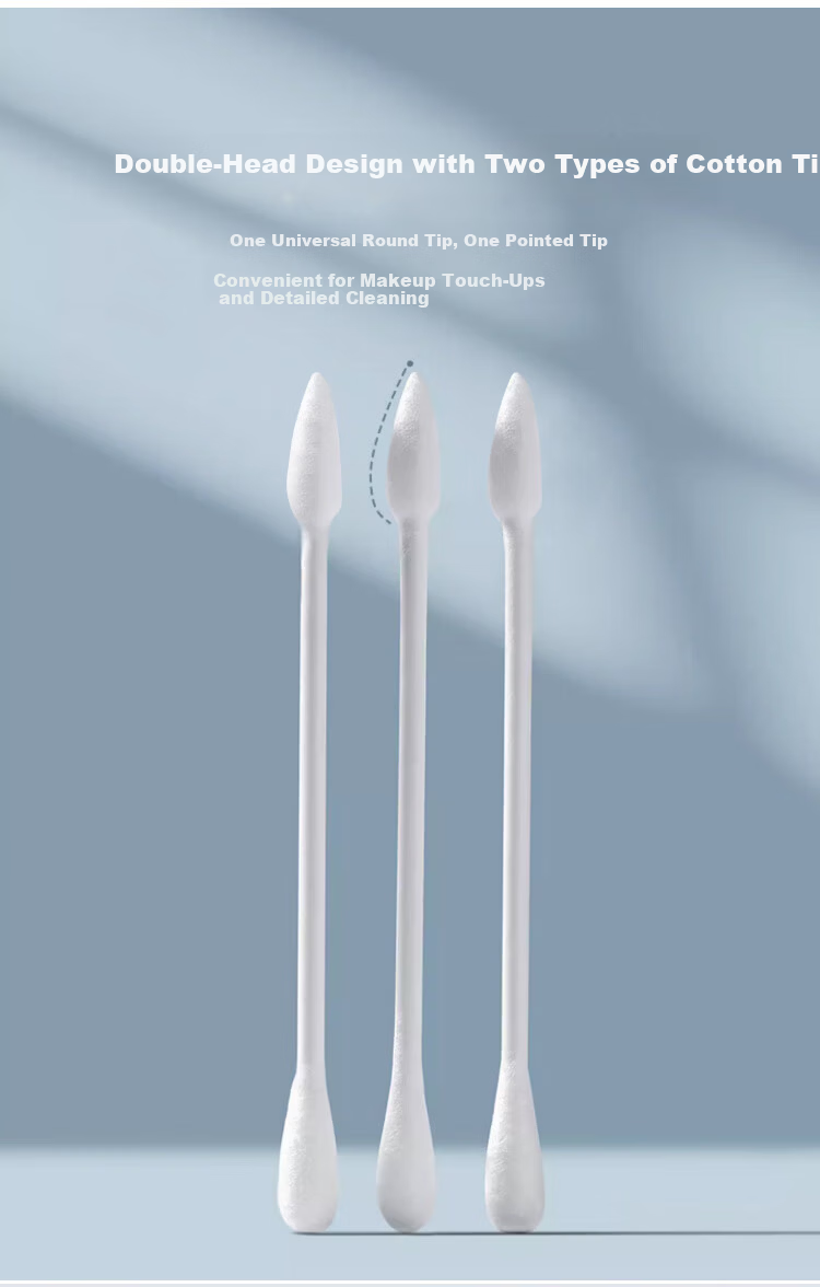 UPLUS Double-Ended Cotton Swabs, 400 Count, Ear Cleaning And Makeup Removal Swabs, Round And Pointed Tips, Disposable Cleaning Sticks 3