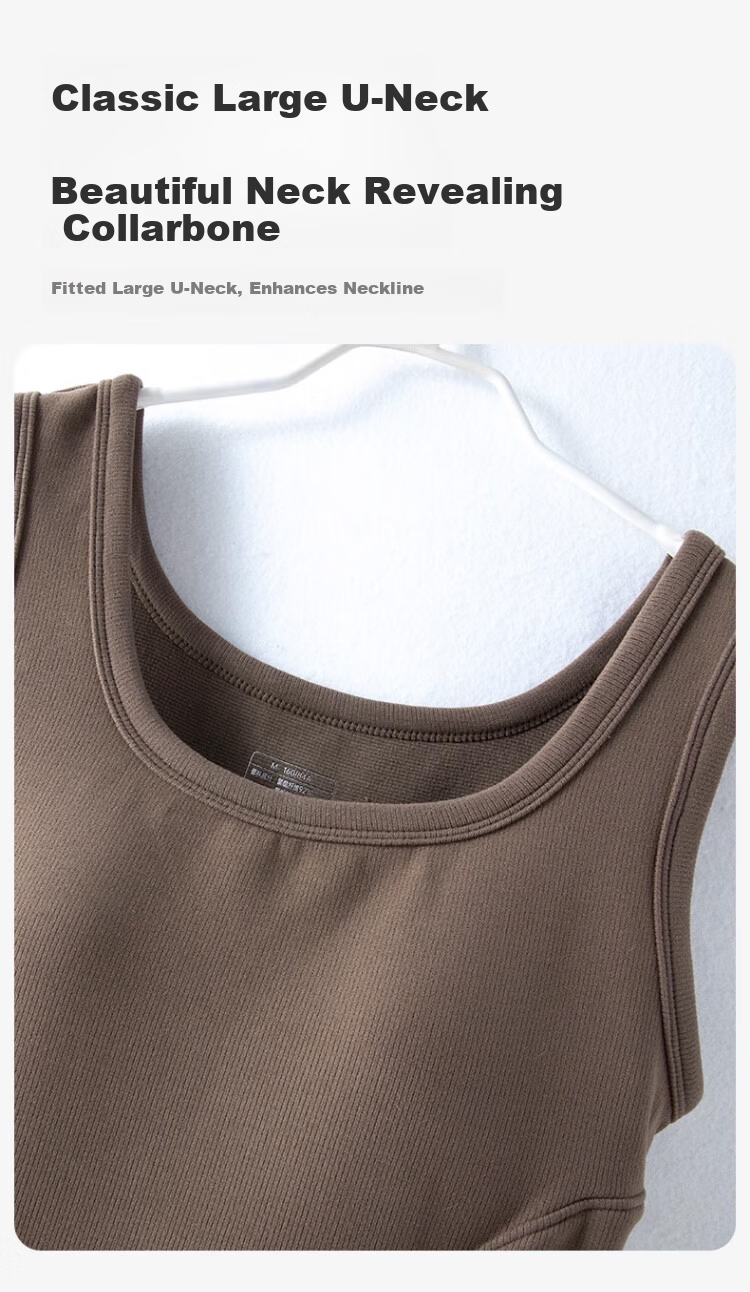Langsha Graphene Thermal Vest for Women with Built-in Chest Pad, Autumn and Winter Fleece-Lined Thickened Wool Heating Base Layer Underwear 15