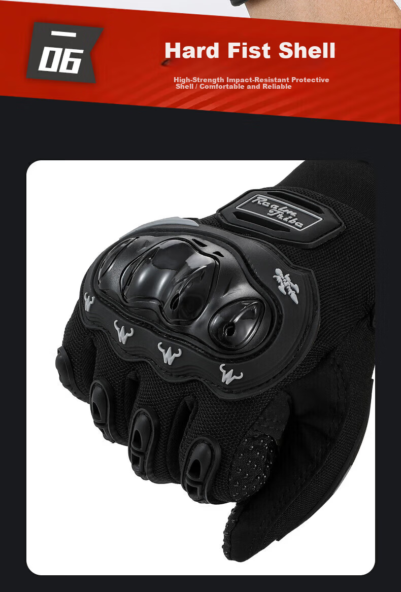 Chegui Mu Motorcycle Gloves Windproof Anti-fall Motorbike Riding Four-season Protective Full-finger Touchscreen Gloves 8