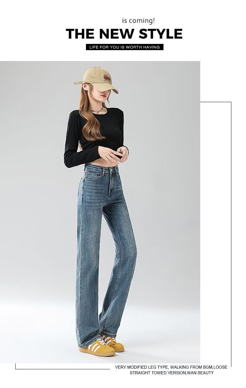 Jeanswest Women's Summer Trendy Straight-Leg Stretch Slim Fit Blue-Grey Cigarette Pants 2XL 8