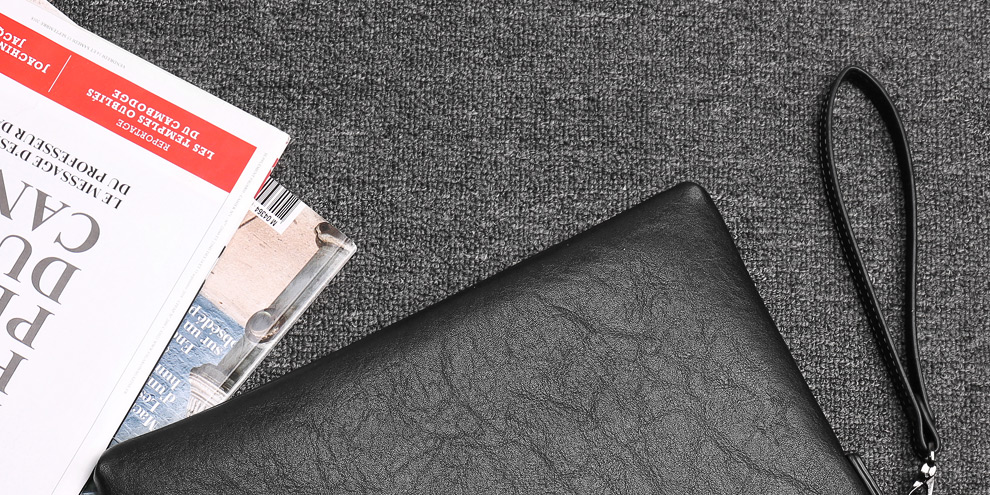 COW Men's Large Capacity Multifunctional Clutch Wallet Card Holder Envelope Zipper Bag 9808 24
