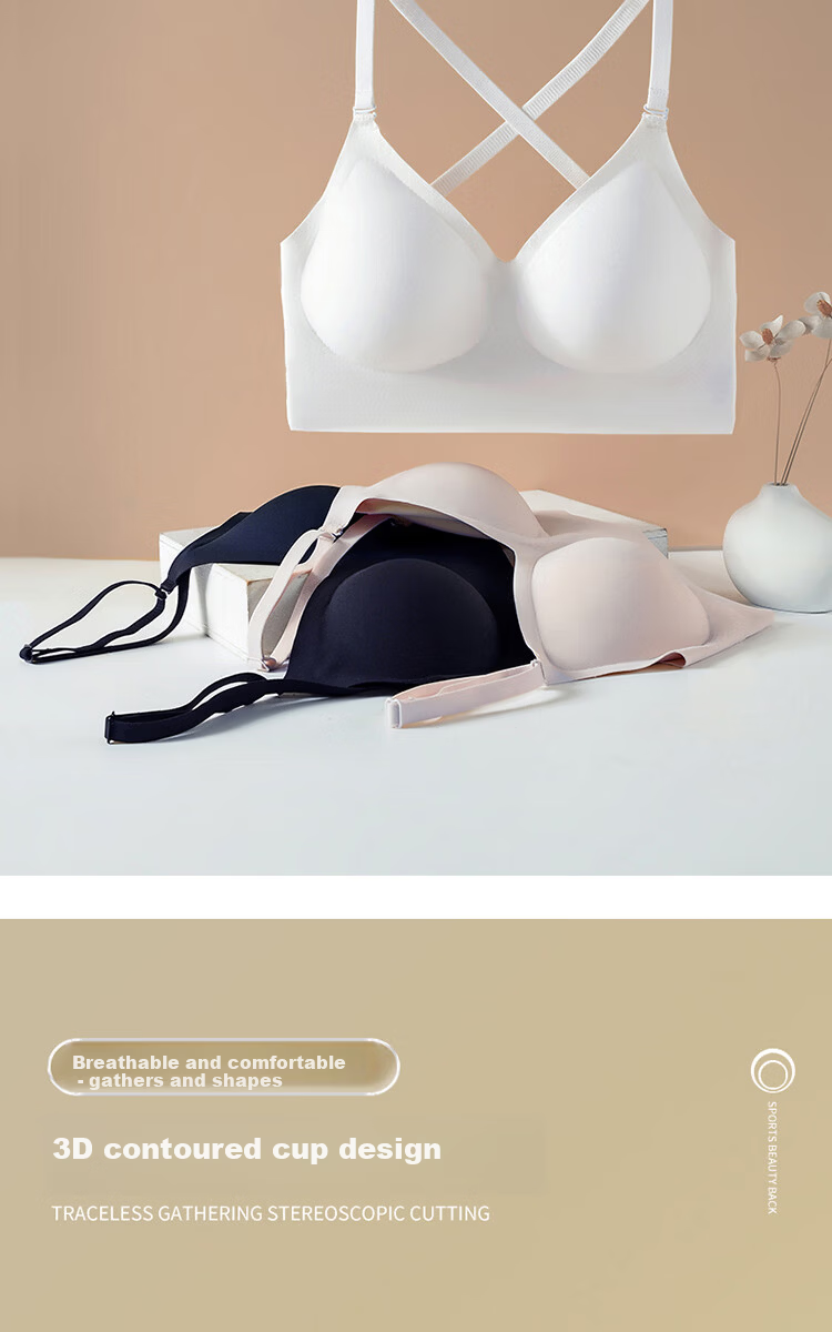 MiiOW Summer Lightweight Foundation Liquid Bra Women's Backless Wireless Bra Small Chest Enhancing Anti-Sagging Bra 4