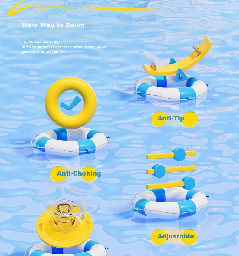 Li-Ning Kids Swimming Ring for Boys and Girls, Age 3+, Thickened Underarm Life Buoy, Baby Swim Gear 3