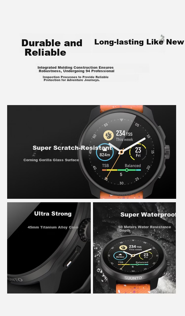 SUUNTO RACE S Heart Rate and Blood Oxygen Dual-Frequency GPS Running Outdoor Sports Smartwatch Shale White Christmas Gift 7