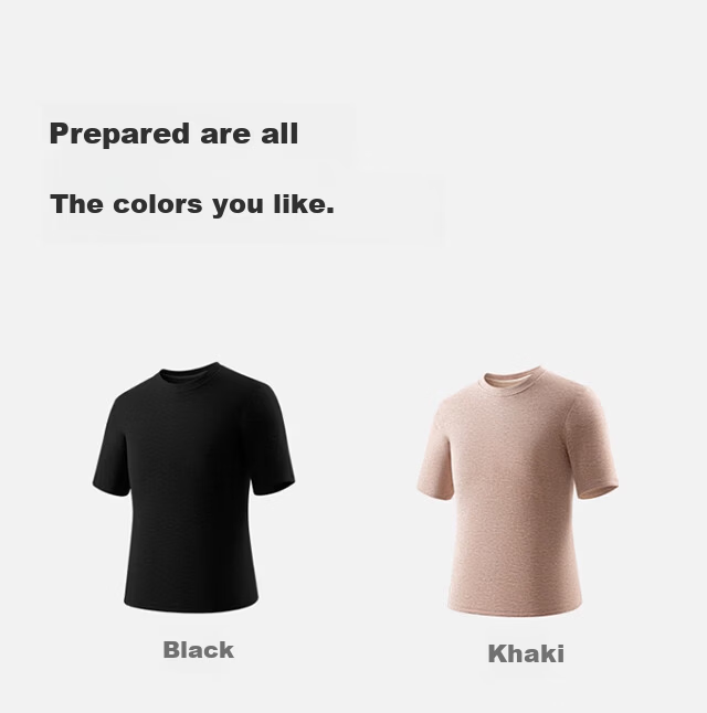 XUEXIMAN Men's Thermal Underwear Autumn Winter Wool Silk Tencel Short Sleeve T-Shirt Warm Base Layer Top 20
