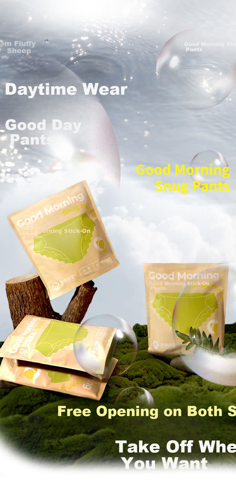 Mianmian Sheep Good Morning Stick-On Pants Sleep Pants JD Self-Operated Daily Night Leak-Proof Pull-Up Pants Day Pants 2 Pieces * 3 Packs 11