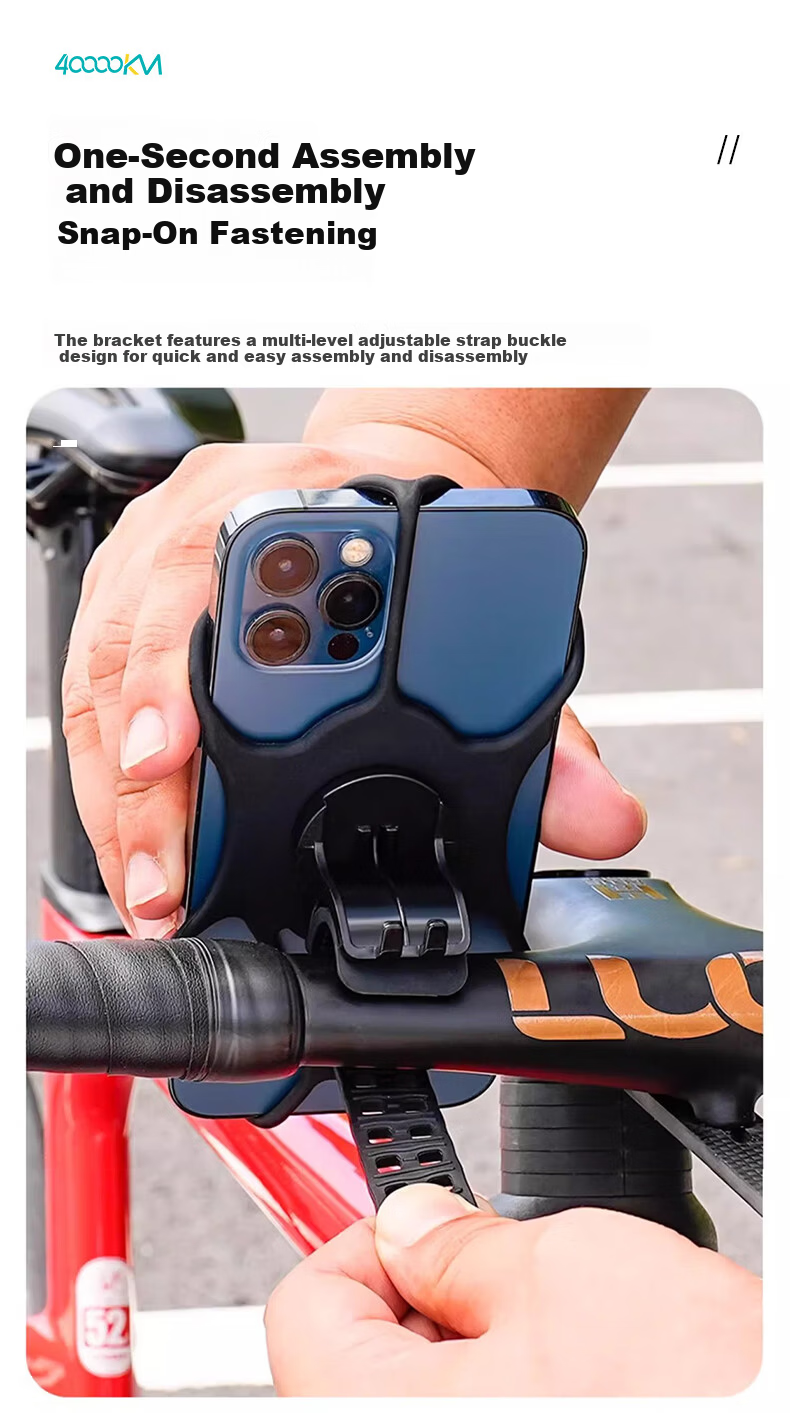40,000 Kilometers Bicycle Phone Mount Silicone Shockproof Phone Holder for Mountain and Road Bikes Cycling Gear 11