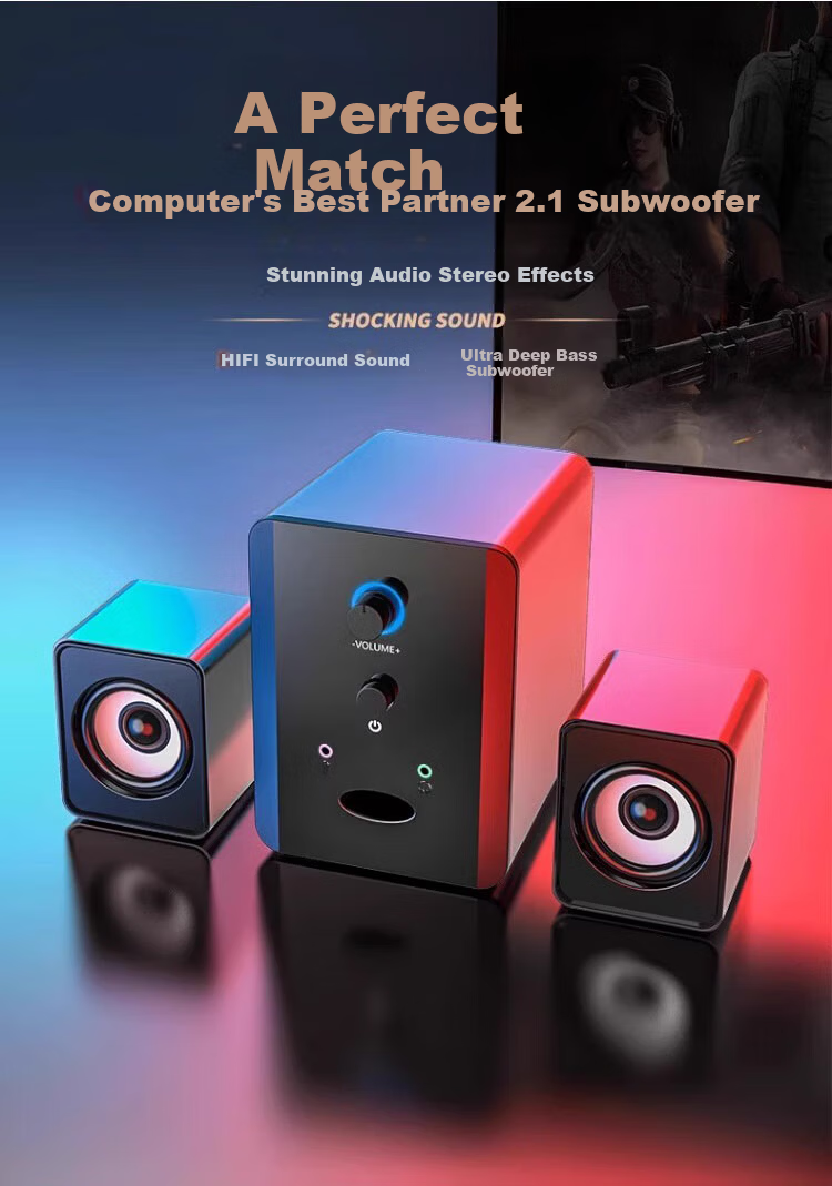 SADA S-201 Microphone Computer Speaker Headset All-in-One Desktop 2.1 Bluetooth Wired Multimedia Subwoofer Laptop Speaker 1