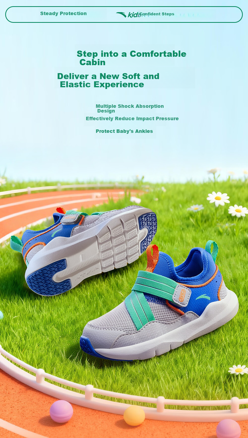 Anta Toddler Walking Shoes Spring Boys and Girls Baby Shoes Infant Mesh Sports Shoes Kids Indoor Shoes A12610024 4