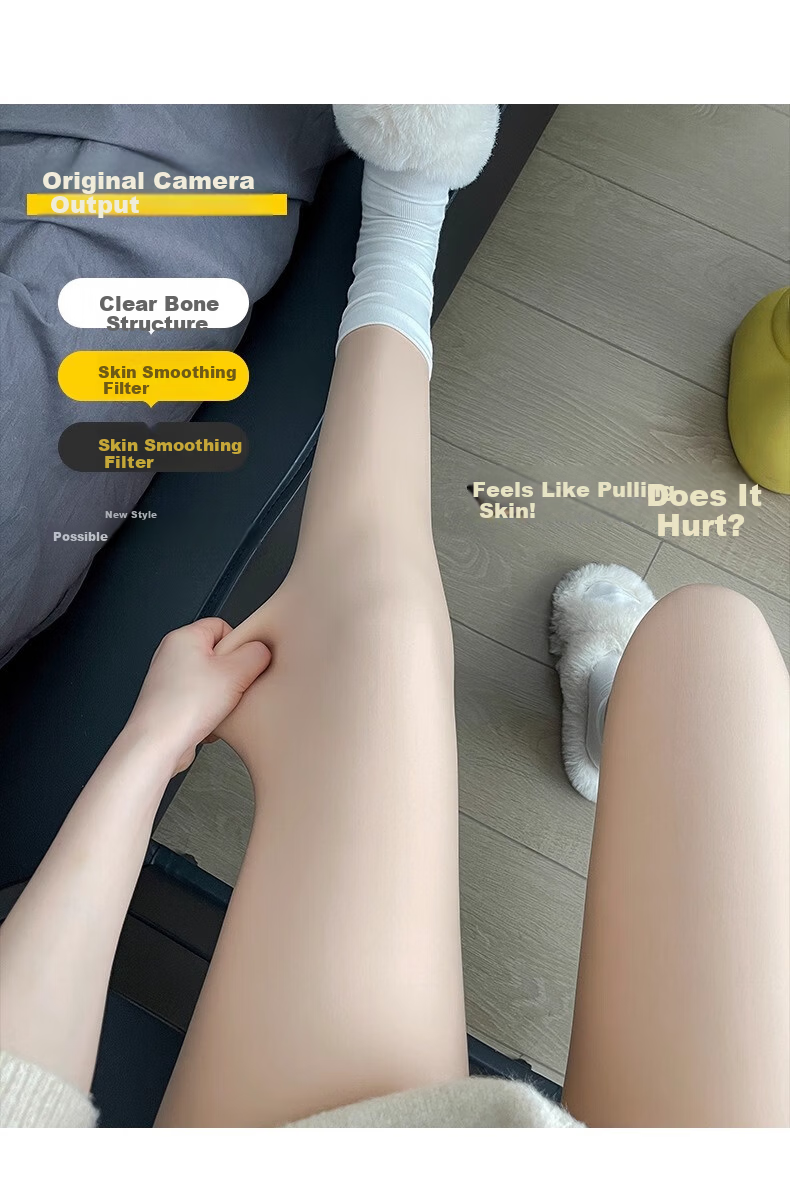 Caramella Nude Effect Thickened Fleece Lined Footed Tights for Women Autumn Winter Slimming Skin Tone Leggings 4