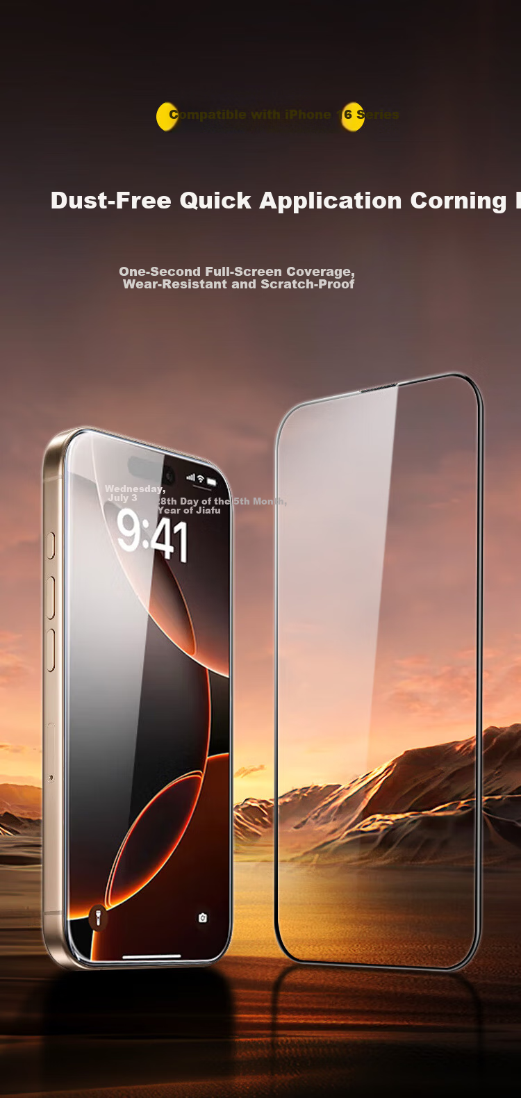 Kulefeng [Corning AR Enhanced Transparency | Dust-Free Instant Application] Suitable for Apple 18 Pro Tempered Glass Screen Protector, IPhone 17 Pro Phone Film, High-Definition Anti-Shatter Shatterproof Protective Film 2