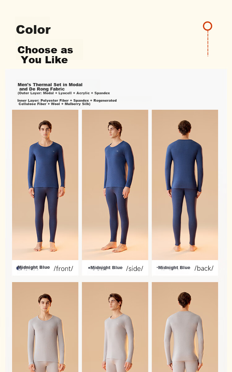 MiiOW 10A Antibacterial Anti-Static Thermal Underwear Set for Women, Mink Cashmere and German Cashmere Heating Warm Pants for Men 17