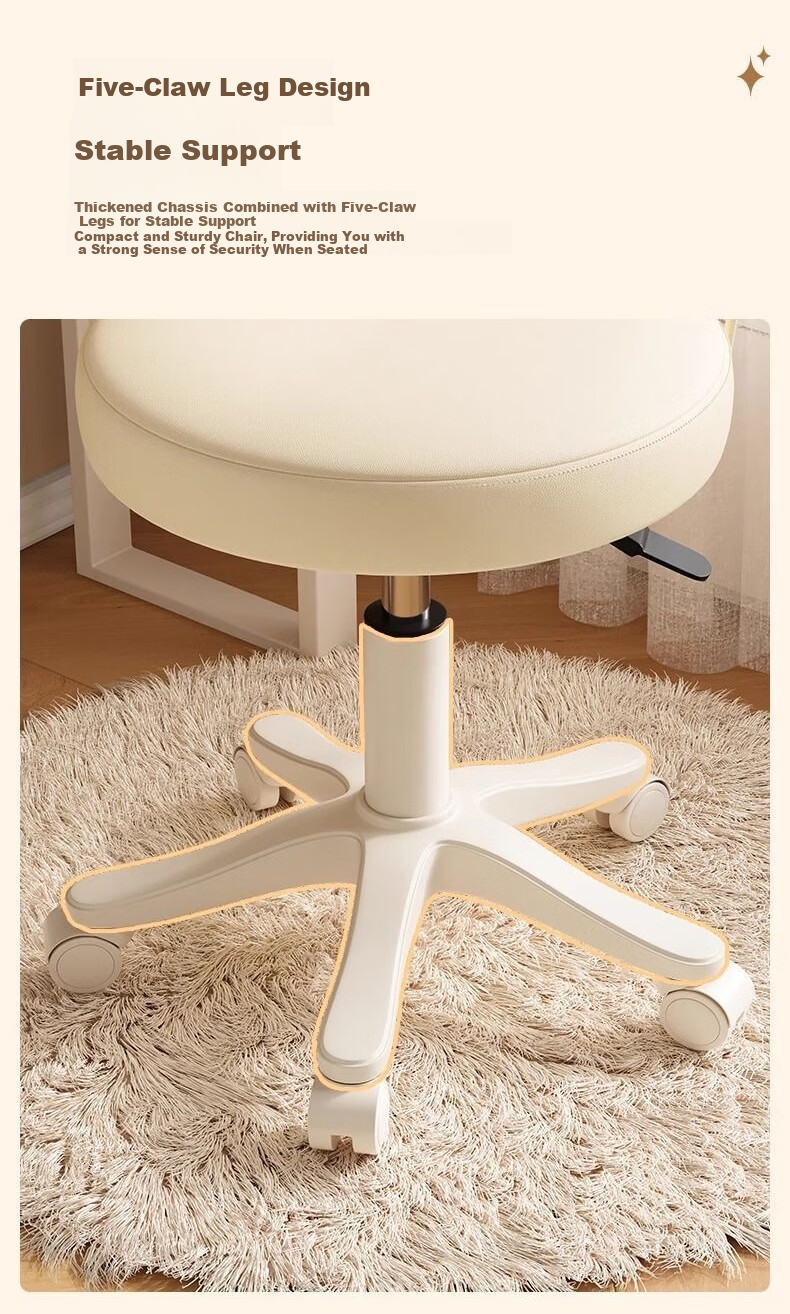 Jingcai Adjustable Bar Stool Swivel Chair Study Chair Bedroom Vanity Chair Beauty Stool Bar Stool JBY10 Beige 13