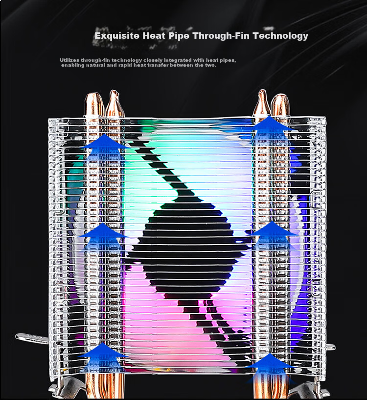 Ziyi RUIX Large Dual Tower 8 Copper Tube CPU Air Cooler Black ARGB Sync CD Pattern (Blackened Tower / Intel & AMD Multi-Platform / Includes Thermal Paste) 5