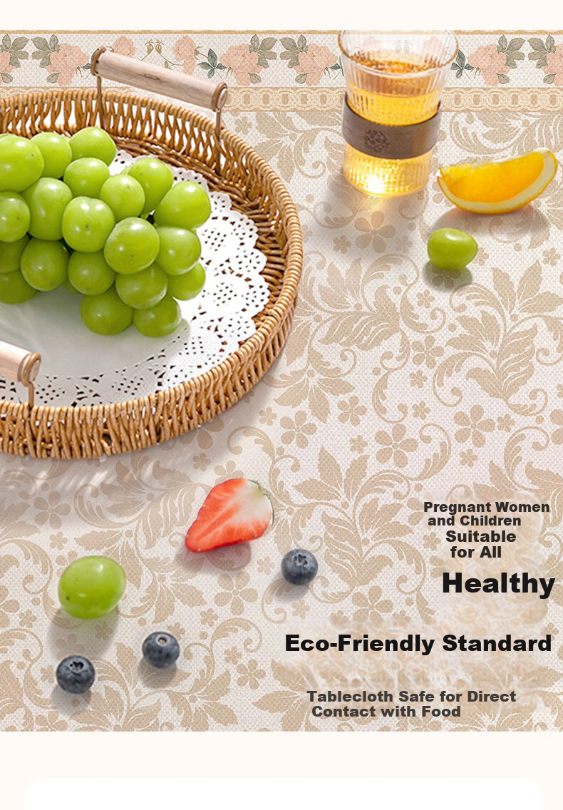 MUJI PVC Waterproof Oil-Resistant Tablecloth High-End Luxury Rectangular Home Tea Table Cover 140*180 Xihe 4