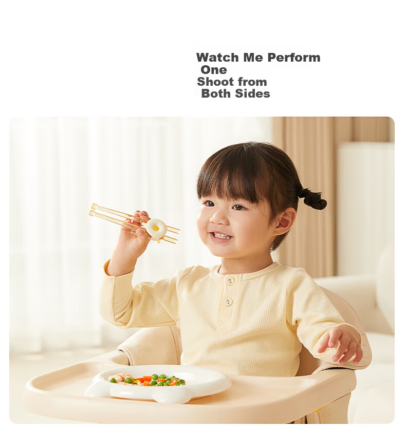 Huangchong Children's Chopsticks, Tiger Mouth Training Chopsticks for Ages 1-3 Baby Learning Chopsticks, Toddler Auxiliary Practice Dining Utensils 21