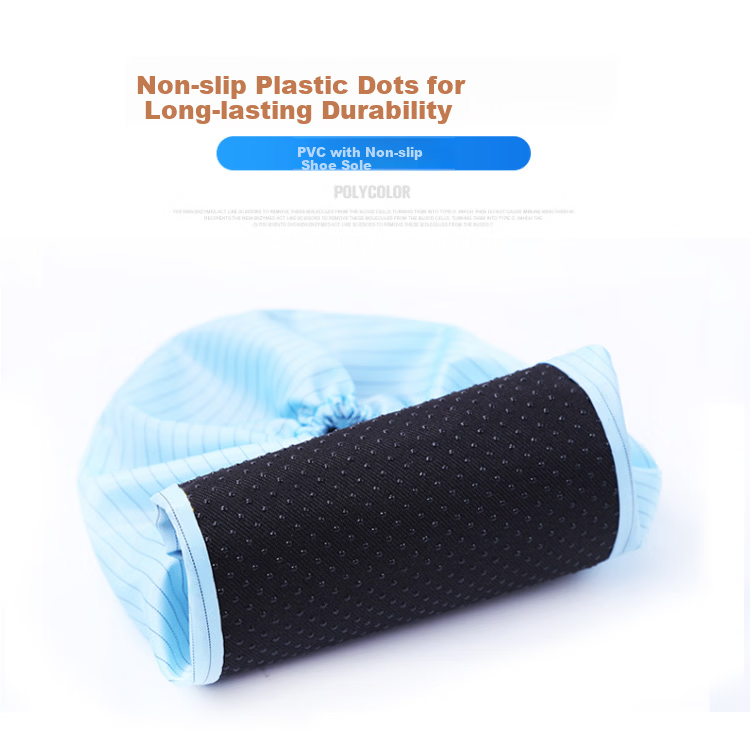 Pinzhide Anti-Static Shoe Covers 5 Pairs Pack Laboratory Hospital Dust-Free Workshop Foot Covers Thickened Non-Slip Sole Washable Reusable Gray 3
