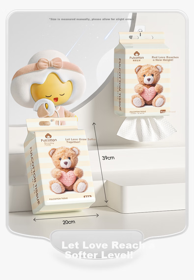 FulCotton Full Cotton Soft Wipes Dual-Use Dry and Wet Hanging Thick Facial Towels 210 Sheets*1 Pack 20