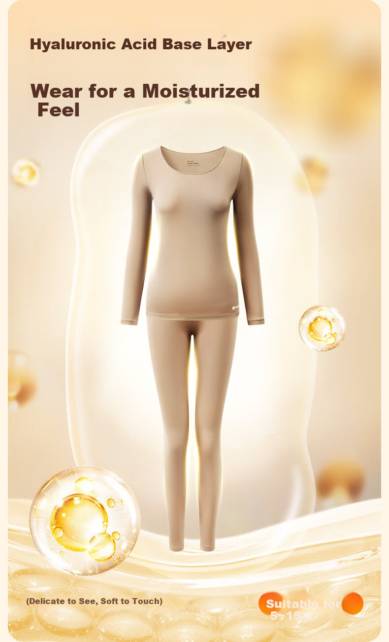 Fenteng Women's Thermal Underwear Ultra-Thin Base Layer 2025 Autumn Winter New Seamless Slim Fit Top and Bottom Set 2