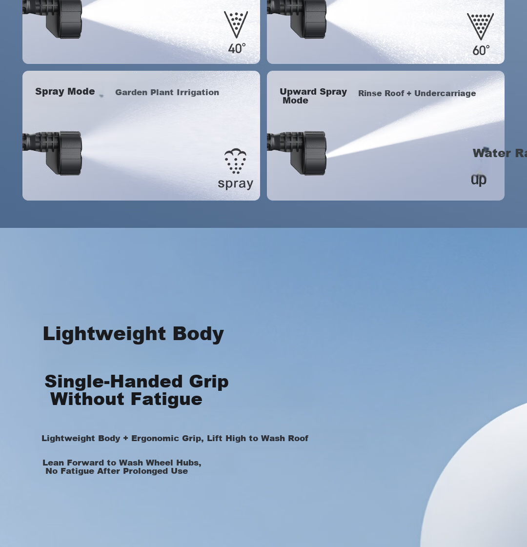 Deli Lithium Battery Car Washer 1200kPa High Pressure Ultra-Light Wireless Long Battery Life Six-in-One Multi-Mode Self-Priming Dual Use 14