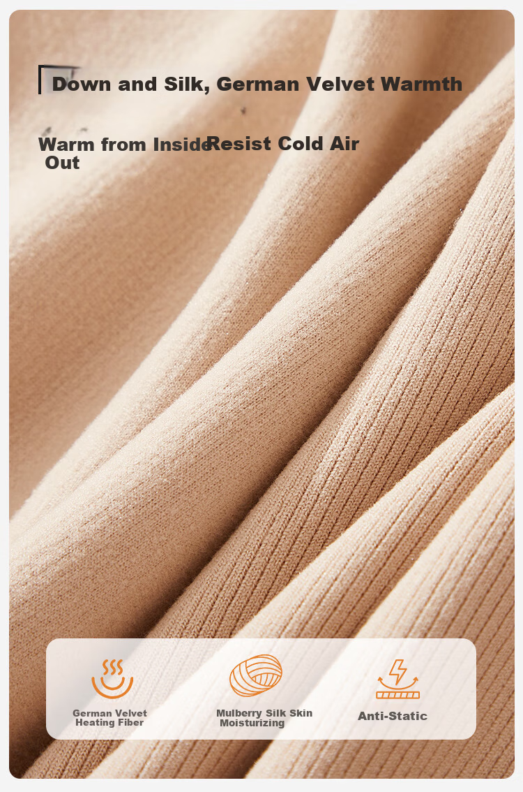 Urban Beauty Women's Thermal Fleece Padded Bra Heat Retaining Underwear Set with Down Silk Autumn Winter 2XL 6