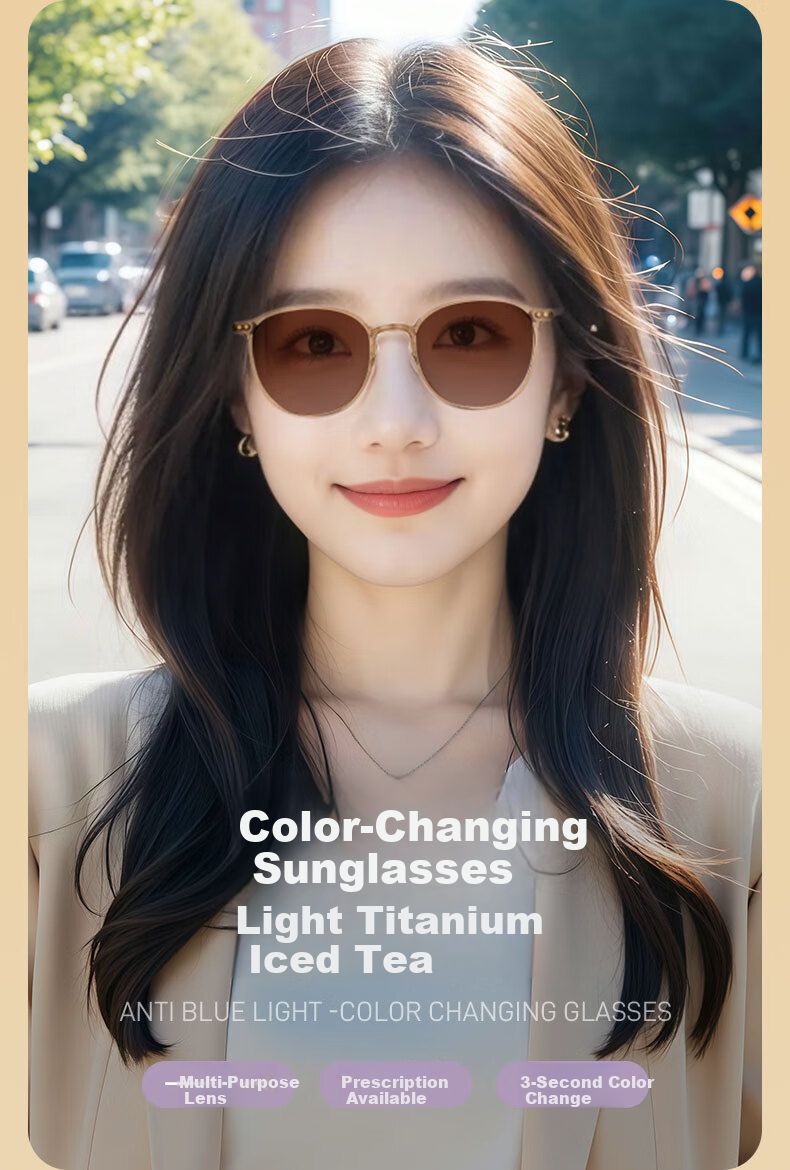 LOHO Photochromic Prescription Sunglasses Ultra-Light Brown UV Protection Optical Glasses 2