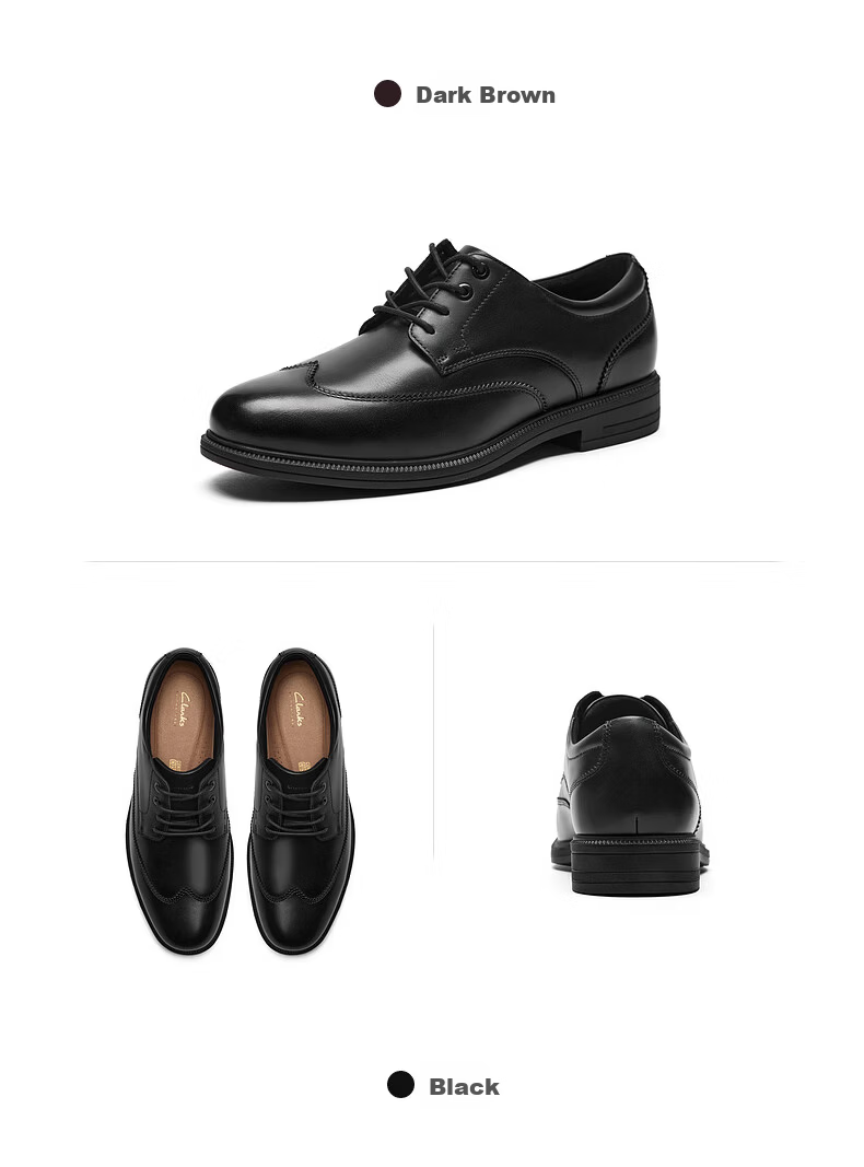Clarks Layer Lovian Men's New British Style Lightweight Comfortable Formal Commuter Derby Shoes 13