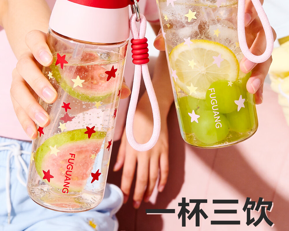 Fuguang Plastic PPSU Water Bottle Children's Student Portable Sports Tea Cup White Blue 580ML 2