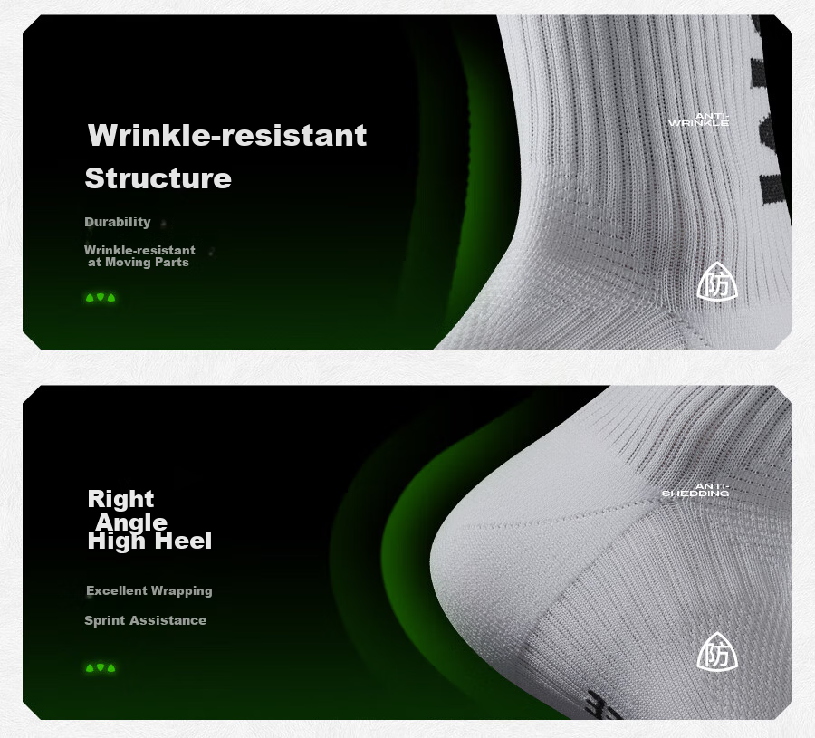 Jinxingji Anti-Pilling Thickened Towel Bottom Sports Socks Men's Long Socks Odor-Resistant Right-Angle Basketball Running Fitness Socks 20