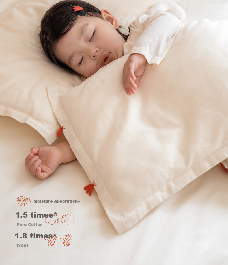 LAZY GOOSE Australian Cotton and Silk Pillow for Babies Over 6 Months, Infant Pillow Core for Ages 1-3-6, All-Season Baby Pillow 7