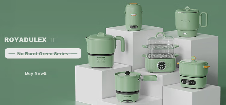 ROYALTY LINE Portable Electric Cooking Pot 2.2L Foldable Travel Pot 800W Detachable Dormitory Pot for 1-2 People Electric Hot Pot Smart Temperature Control Multifunctional Cooker 1