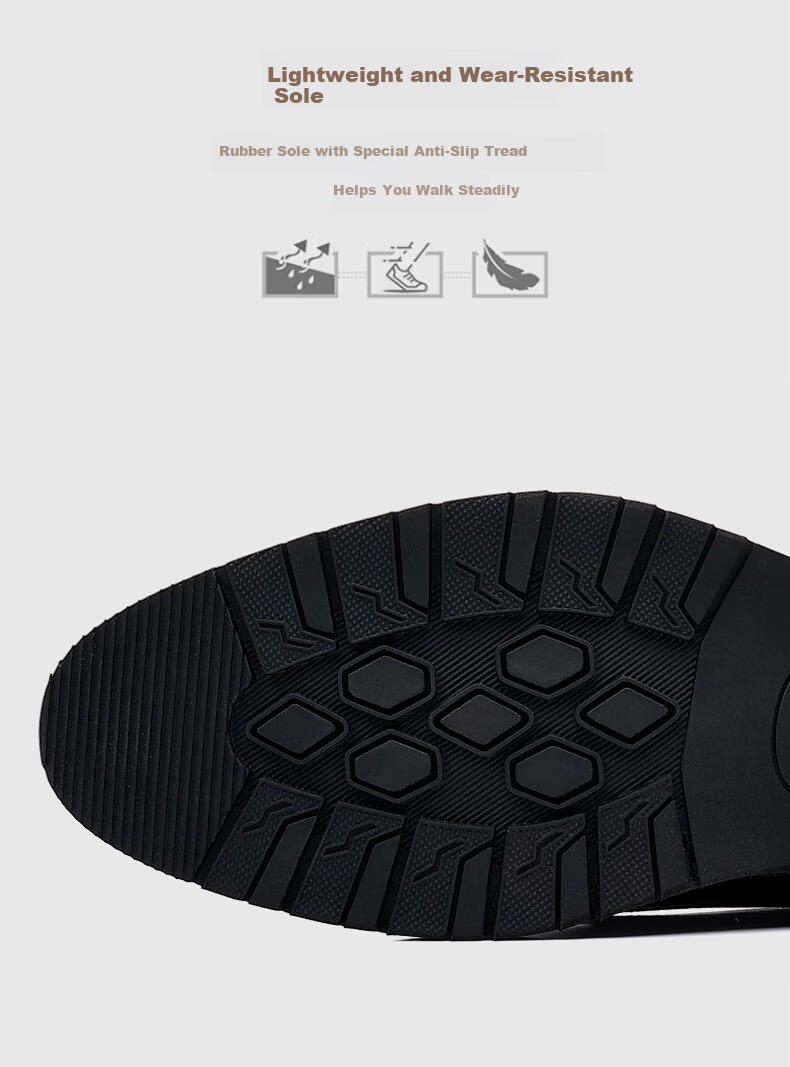CALIFBULL Men's Leather Shoes Spring Summer Thick Sole Height Increasing Loafers Slip-On Lazy Business Casual Shoes Black Size 44 56