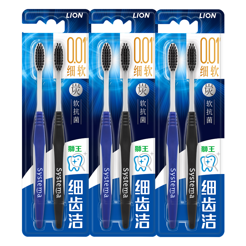 Lion Fine Bristle Energy Toothbrush, 0.01 Carbon Energy, 8 Soft Bristles, Ultra-Fine Deep Cleaning, Random Color