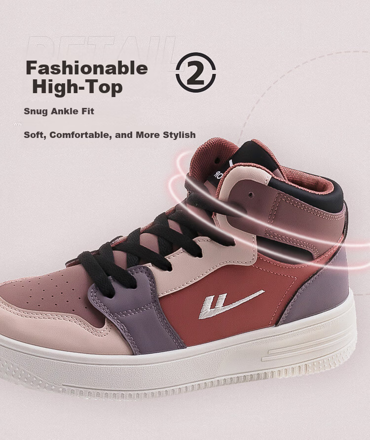 Warrior Official Women's High-Top Thick-Soled Sneakers 2026 New Pink Size 35 10