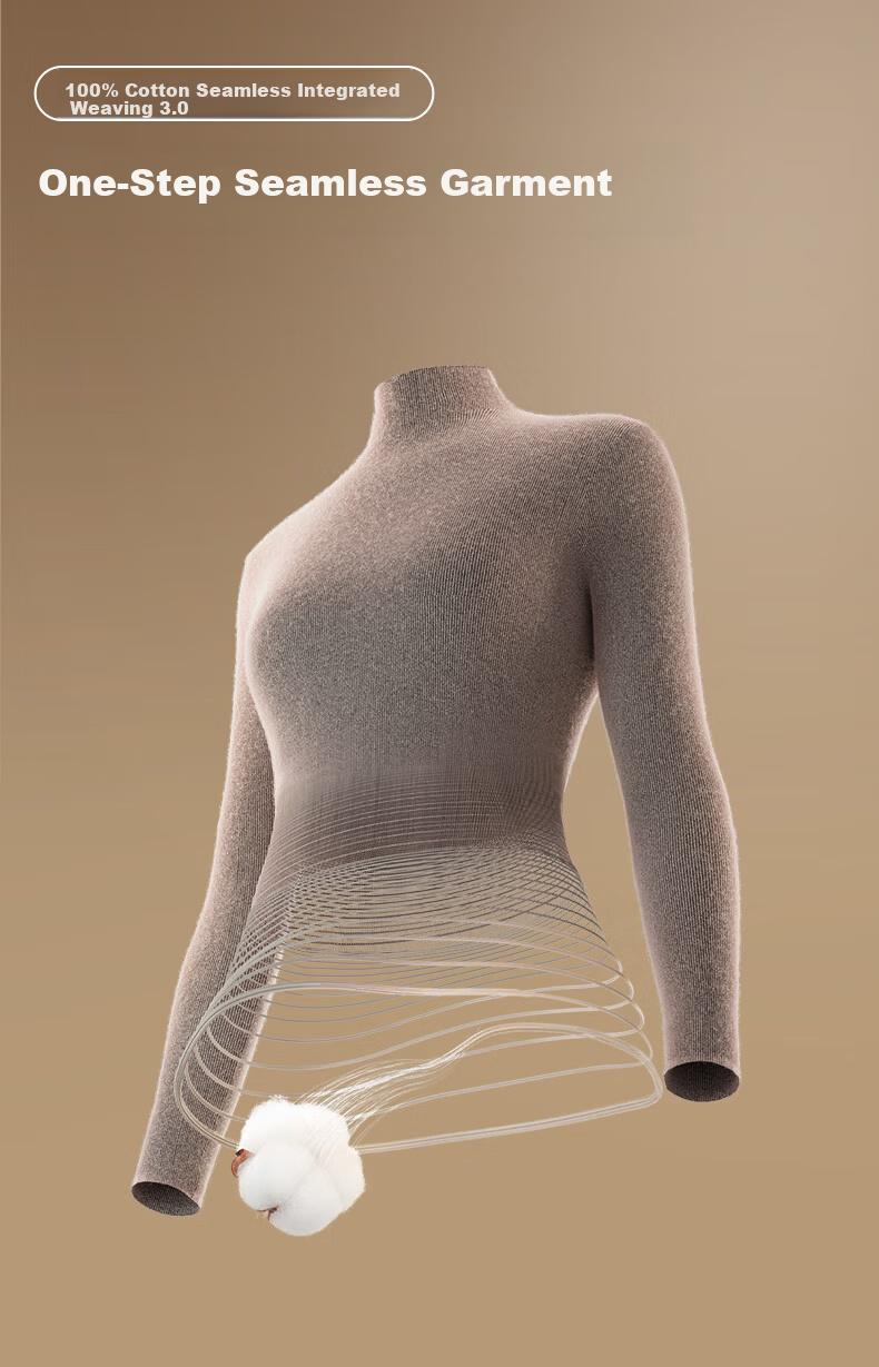 PurCotton Guo Jingjing Recommended Seamless Zero-Feel 100% Long-Staple Cotton Anti-Static Soft Cotton Sweater 7
