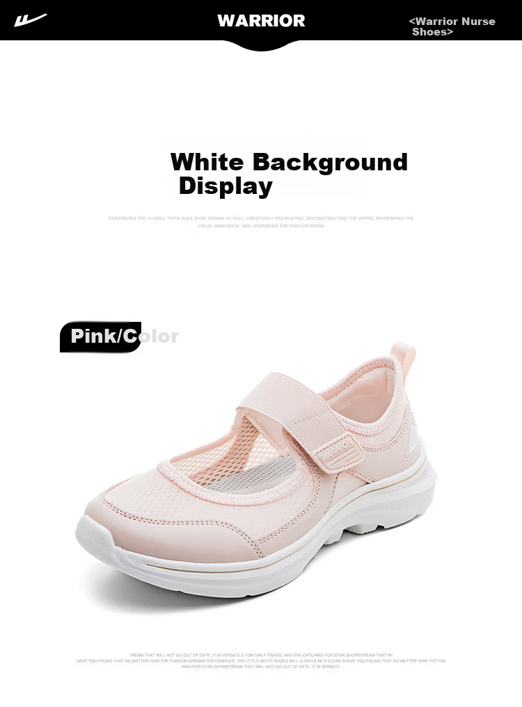 Warrior Women's Shoes 2026 New Shock Absorption and Pressure Relief Breathable Mesh Elderly Shoes Pink Size 39 24