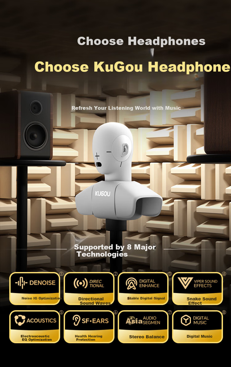 KUGOU M58 True Wireless In-Ear Bluetooth 6.0 Earphones with 4-Mic Call Noise Cancellation, Long Battery Life, Low Latency for Music, Gaming, Sports, Compatible with Huawei, Xiaomi, Oppo 1