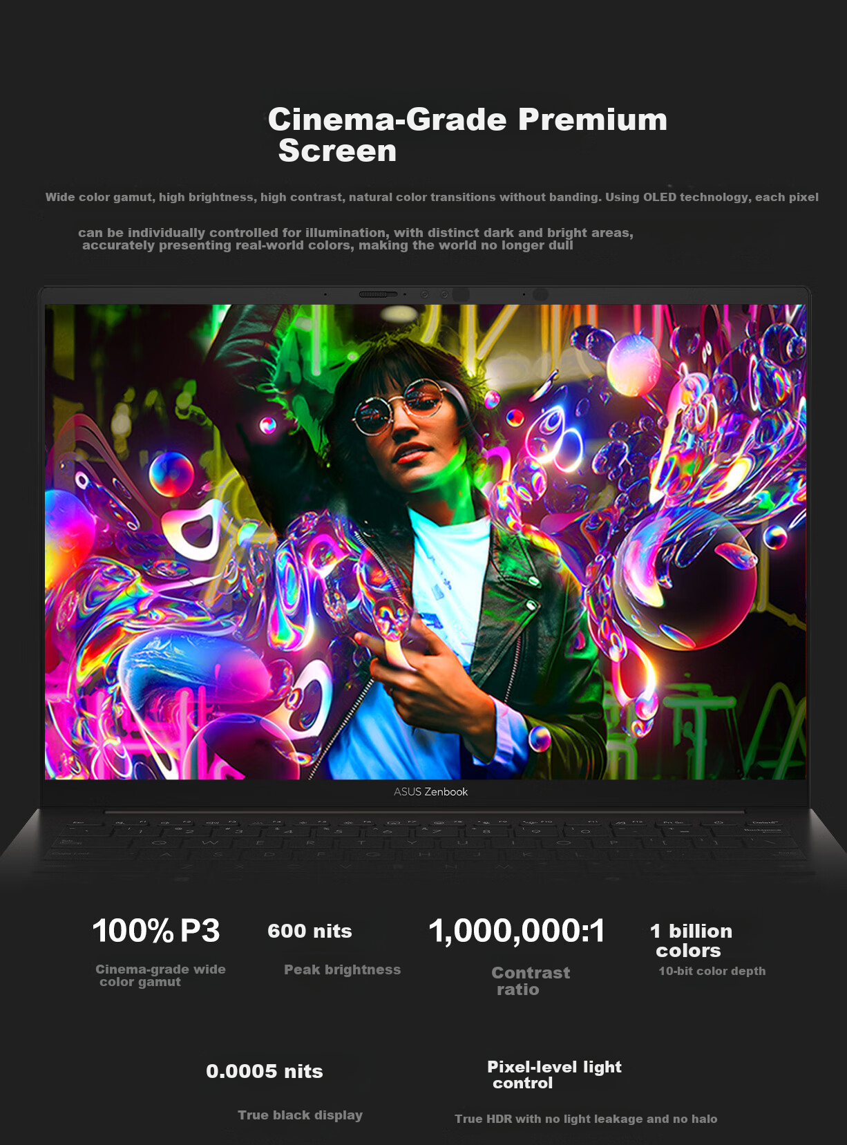 ASUS Zenbook S 16 Core Ultra7 Lunar Lake 2.8K 120Hz OLED 1.1cm Ultra-thin AI Laptop (258V 32GB 1TB) 15