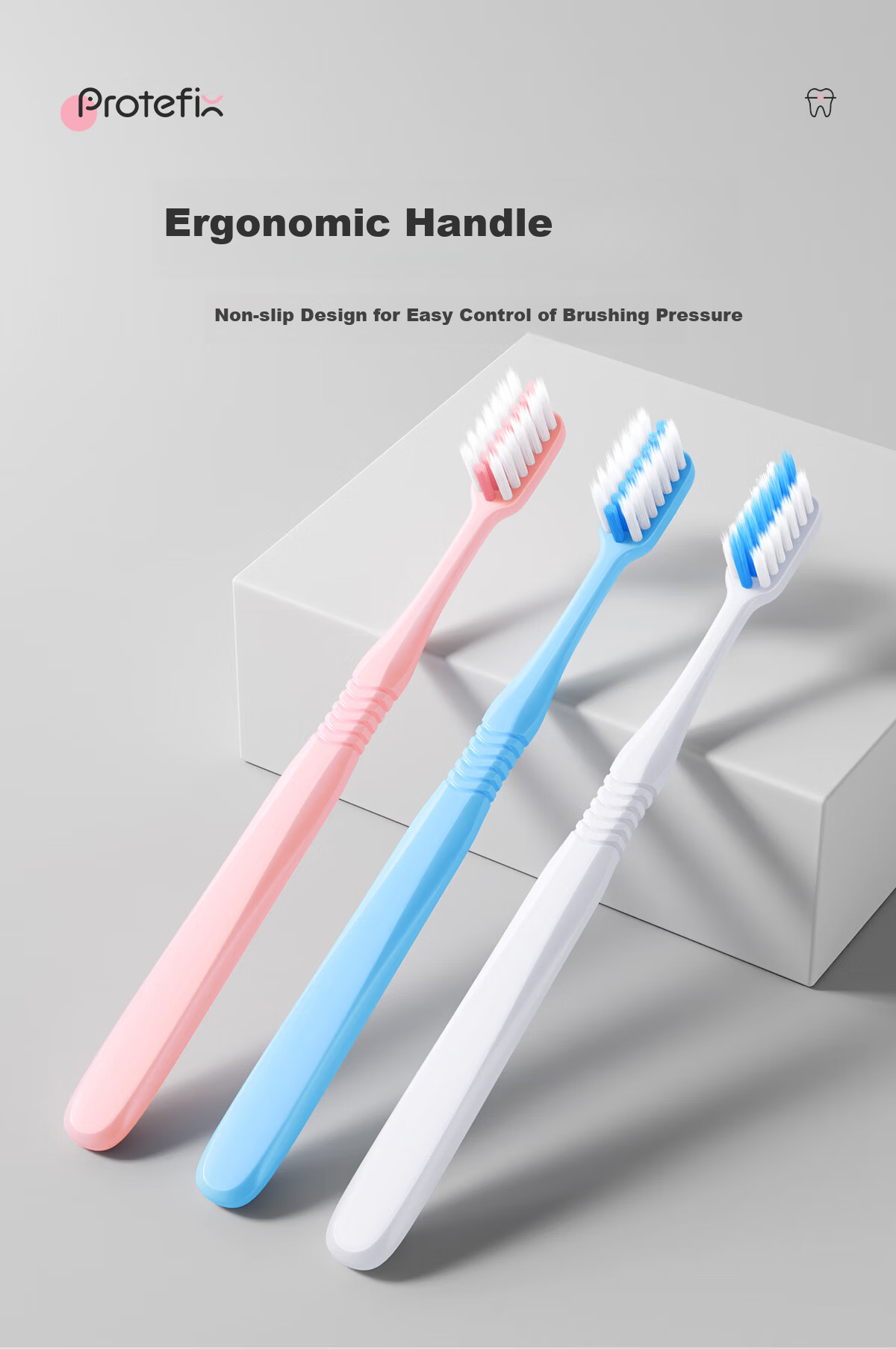 PROTEFIX Orthodontic Concave Toothbrush 4-Pack Soft Bristle Adult Braces Toothbrush Portable Teen Braces Cleaning Brush 6