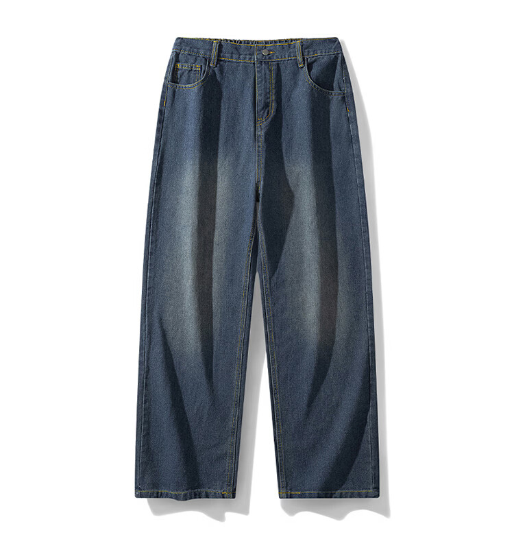 TUCANO Women's High-Waist Wide-Leg Loose Fit Slimming Casual Straight-Leg Jeans Vintage Blue L 13
