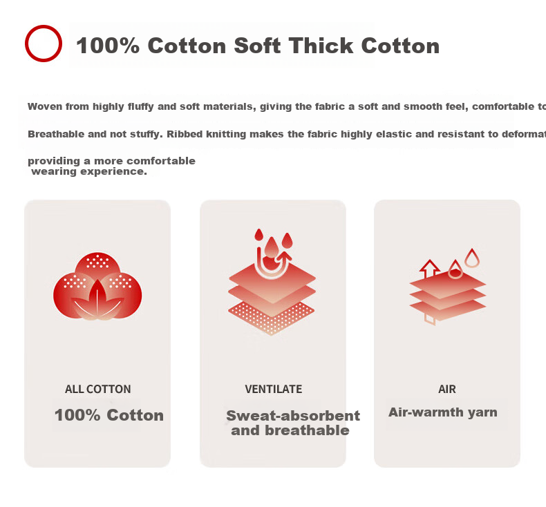 Hengyuanxiang [Hot Selling 50W Set] Thermal Underwear for Men And Women, Warm Cotton And Wool Sweater, All-Cotton Middle-Aged And Elderly Set for Autumn And Winter 5