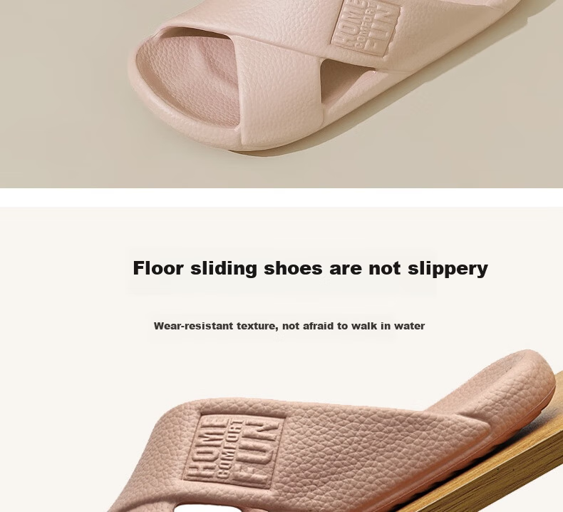 Huameijianbu Cross Mocha Slippers, Couples Bathroom Indoor Outdoor Thick Soft Sole Non-Slip Sandals HM600, Pink, Size 39-40 9